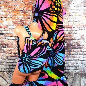 Lot Of 2 Ocean Pacific Beach Towel 31”X59 1/2” Oeko Tex Floral Rainbow.